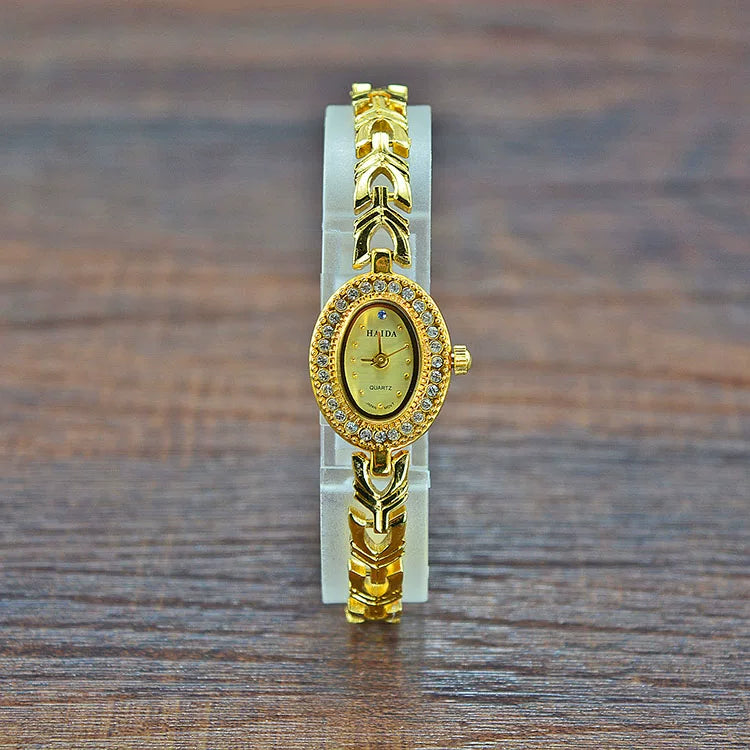 HAIDA Ladies Quartz Watch Heart-Shaped Crystal-Set Dial Fashion