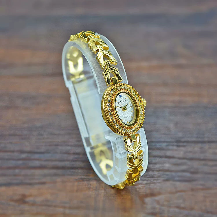 HAIDA Ladies Quartz Watch Heart-Shaped Crystal-Set Dial Fashion