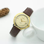 HAIDA Men's Automatic Mechanical Watch Two-Tone Steel Bracelet Gold Indices NOS