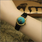 Sea Gull Ladies Mechanical Watch Titanium Date Leather Strap Vintage NOS