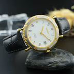 HAIDA Men's Automatic Mechanical Watch Two-Tone Genuine Leather Strap NOS