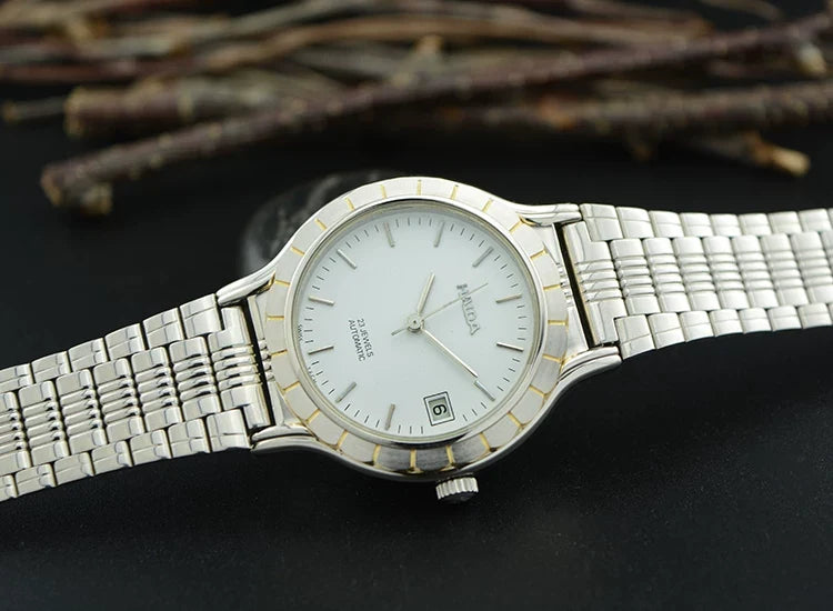 HAIDA Men's Automatic Mechanical Watch White Dial Steel Silver Indices NOS