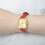 HAIDA Ladies Manual Wind Mechanical Gold Rectangular Watch Classic Vintage