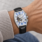 Men's Tonneau Tourbillon-Style Automatic Watch