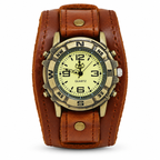 Unisex Punk Leather Bracelet Watch