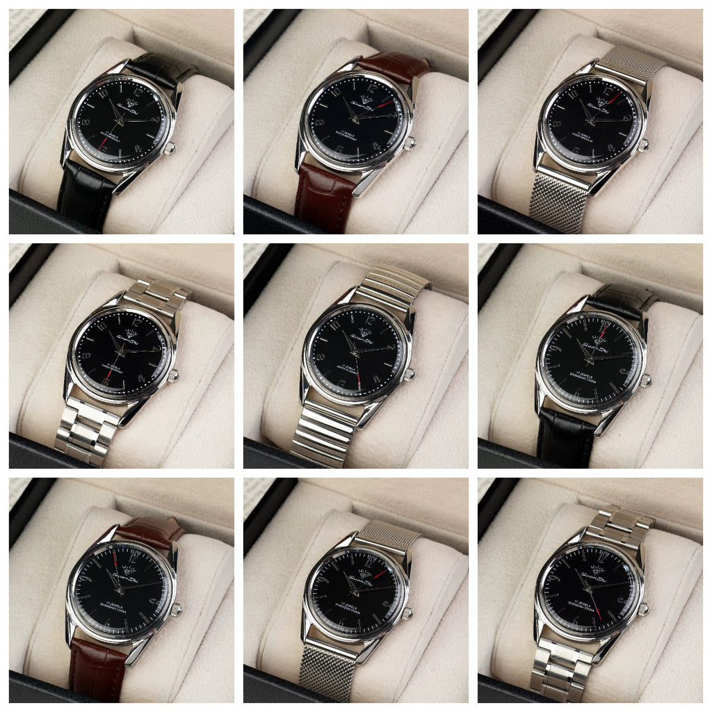 Vintage Diamond Brand Men's Manual Wind Mechanical Watch Solid Steel Bracelet