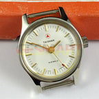 Liaocheng TAISHAN 25mm mechanical lady watch with 19 jewels, golden nail markers, and round case design