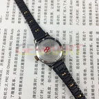 HAIDA elegant 23mm lady watch with black dial, golden nails, 17 jewels, and manual mechanical movement.