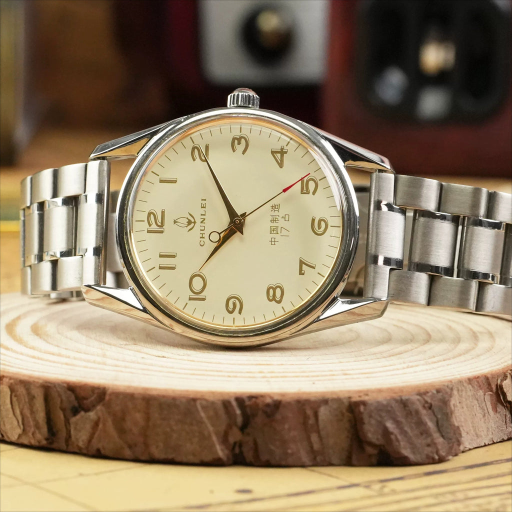 Chunlei Men's Manual Wind Mechanical Watch Vintage NOS Father Gift Retro