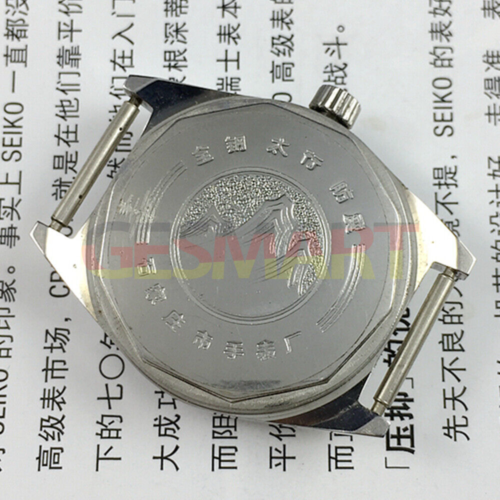 Chinese Taihang 32mm manual mechanical watch with 17 jewels, black dial, and gold nail markers for classic elegance.