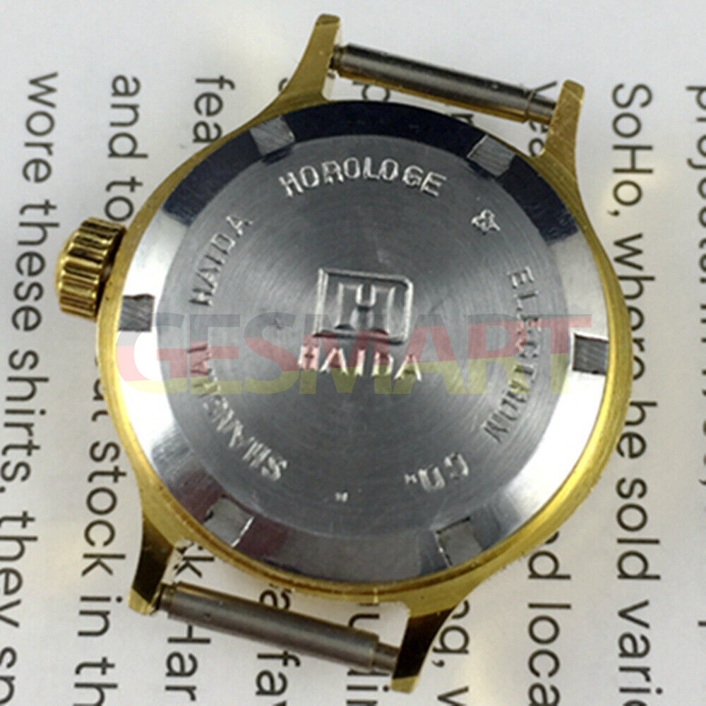 HAIDA 25mm ladies mechanical watch with golden nail markers, gradient purple dial, and 17 jewels movement.