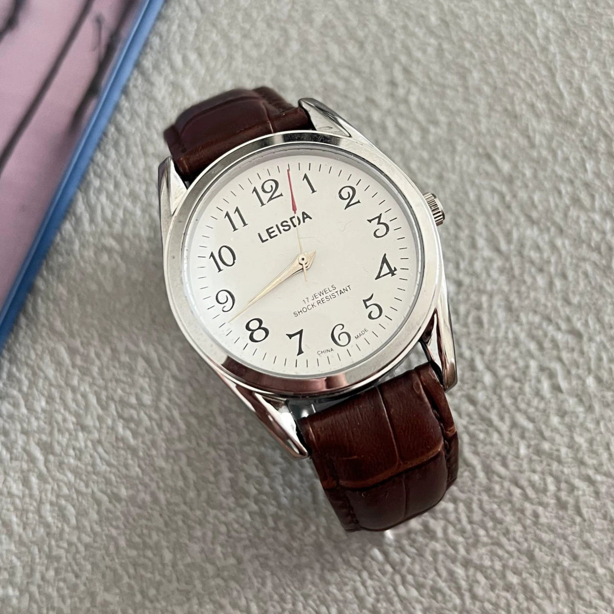LEISDA 7120 Manual Wind Mechanical Watch Classic Vintage Student NOS
