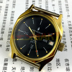Dandong Liaoning Kongque manual mechanical watch with 17 jewels and black dial, classic design.