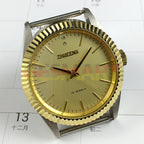 Zhufeng 36mm manual mechanical watch with golden round case, nail hour markers, and elegant two-hand design for classic style.