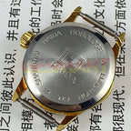Classic 21mm Shanghai Made Lady watch with white dial, golden nails, manual mechanical movement, 17 jewels.