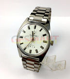 38mm Shanghai Diamond manual watch with white dial, silver case, 17 jewels, elegant timepiece.