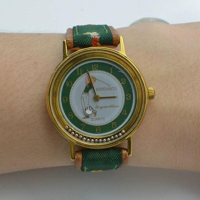 Golf Commemorative Creative Quartz Men's Watch Ball Bearing Design NOS Qingdao