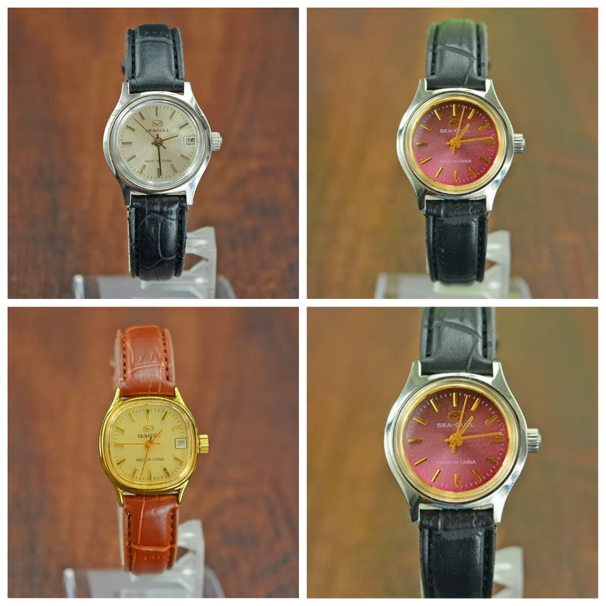 Tianjin Sea Gull Ladies Manual Wind Mechanical Watch Steel Leather Strap Classic