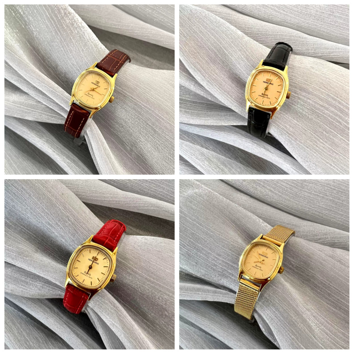 Red Star Ladies Quartz Watch Small Gold Vintage Japan Movement 90s NOS