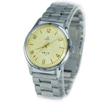 Shanghai Men's Manual Wind Mechanical Watch Round Steel Bracelet NOS