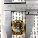 HAIDA 24mm manual mechanical lady watch with grey dial, golden nail markers, 17 jewels, and round case.