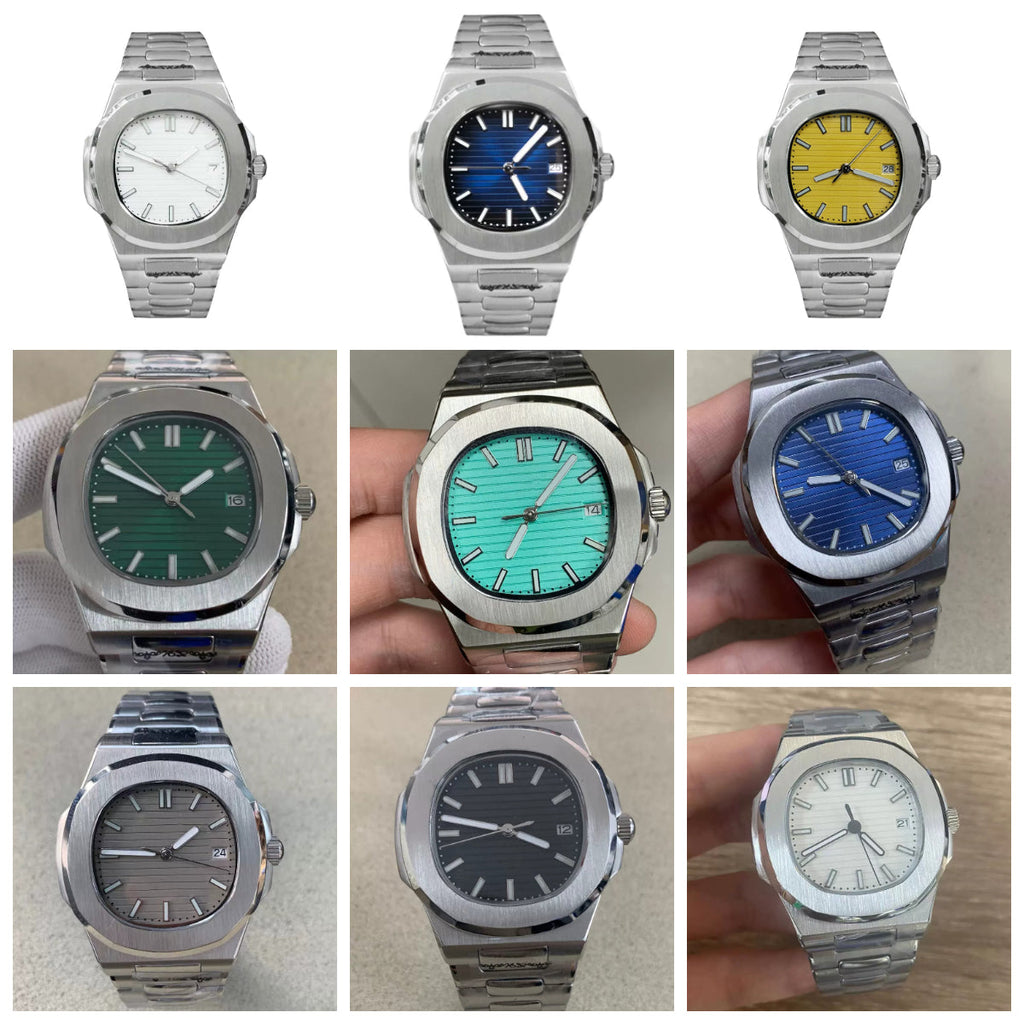 Men's Nautilus Style Automatic Watch Steel Case Bracelet NH35A