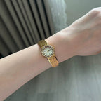 BABILA Ladies Small Gold Crystal-Set Watch Japan Vintage Fashion