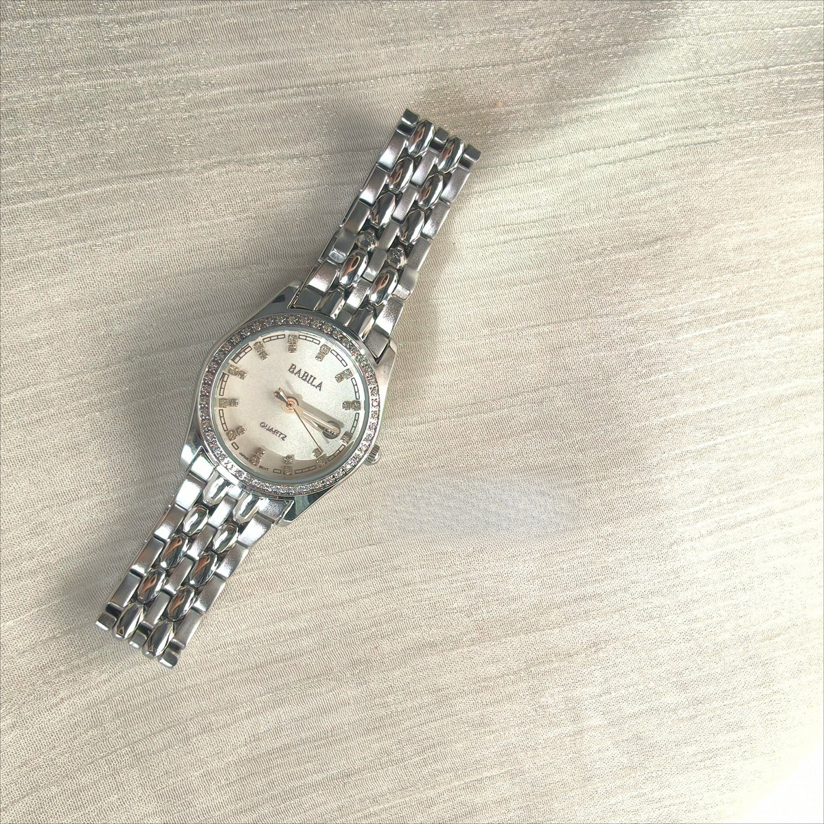 Babila Ladies Quartz Watch Steel Bracelet Large Dial Fashion Office Elegant