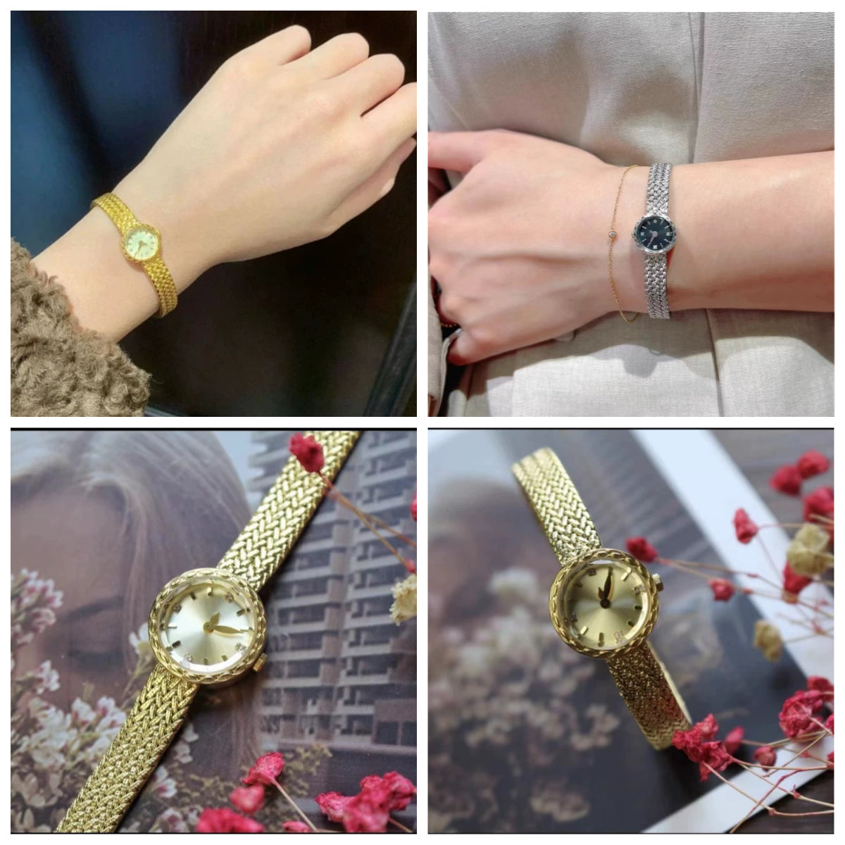 Babila Ladies Gold Wheat Dial Watch Japan Vintage Exquisite Small