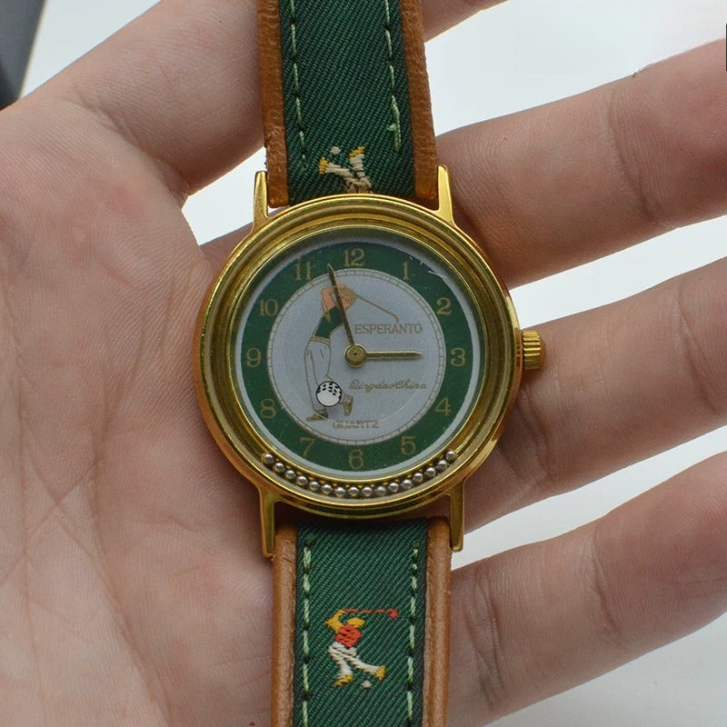 Golf Commemorative Creative Quartz Men's Watch Ball Bearing Design NOS Qingdao