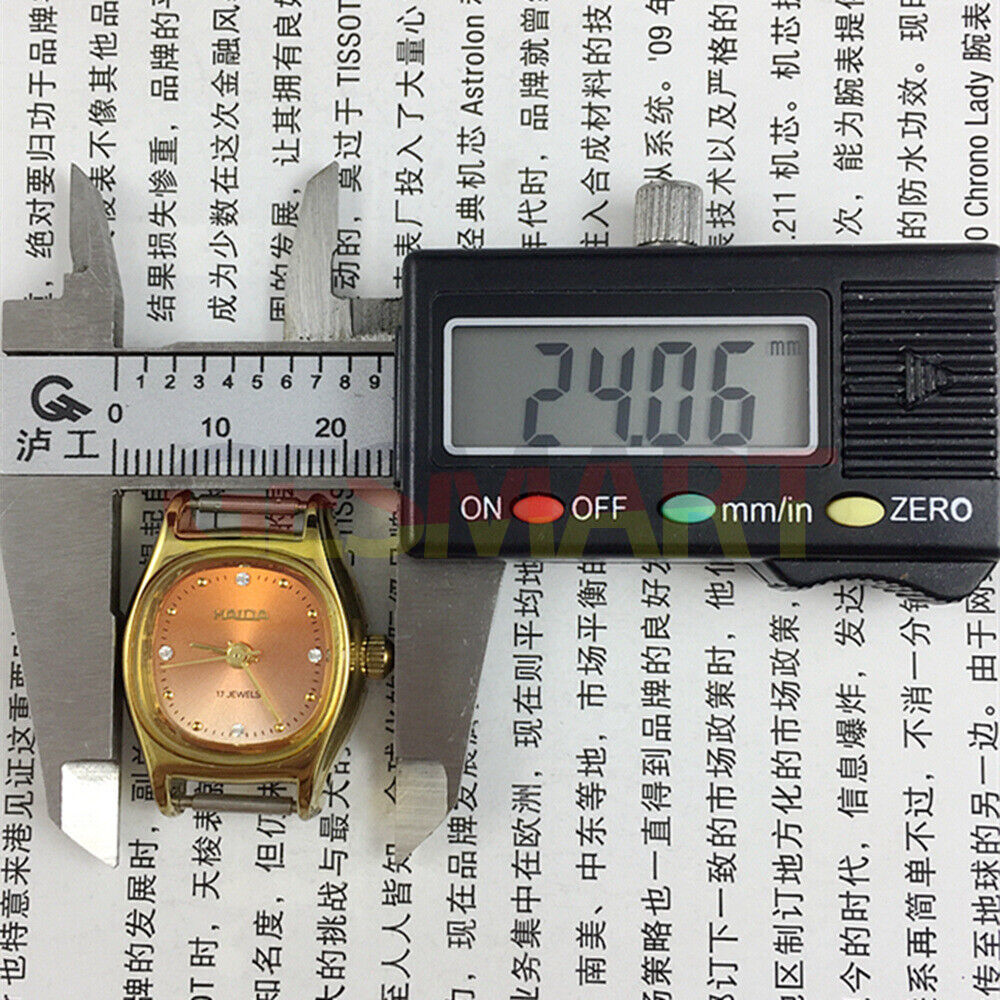 HAIDA 24mm Lady Watch with gradient orange dial, golden markers, and manual 17-jewel mechanical movement.