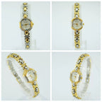 HAIDA Ladies Quartz Watch Two-Tone Blue Crystal-Set