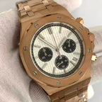 No Logo Rose Gold Men's 41mm Octagonal Quartz Chronograph Steel VK63 Movement