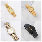 HAIDA Men's Quartz Watch Roman Numerals Yellow White Dial Steel Business NOS