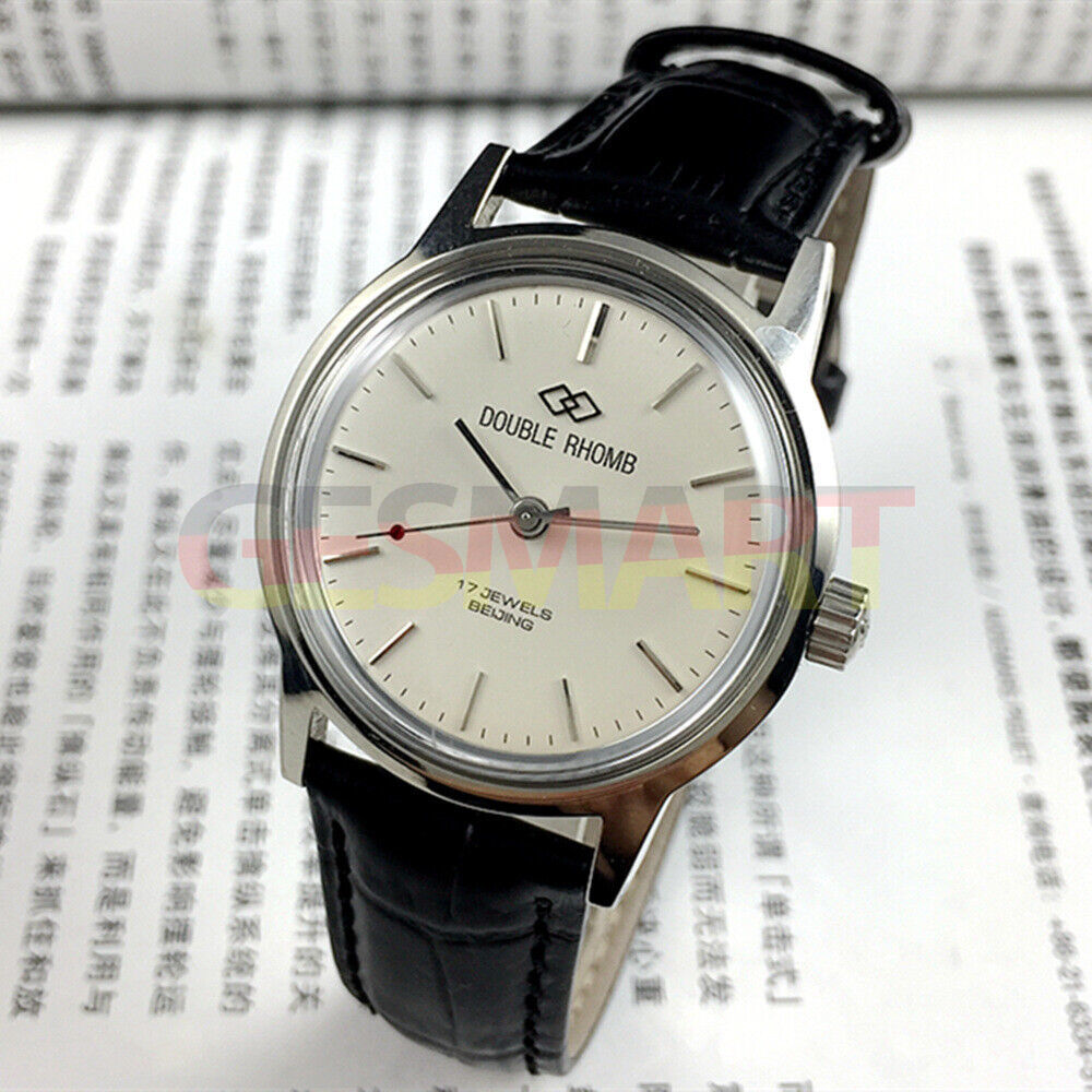 Beijing 36mm silver case manual mechanical watch with nail markers, ideal for classic watch accessory collection.