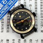 Elegant 30mm Shanghai Diamond manual mechanical lady watch, black dial & case, 17 jewels for precision.