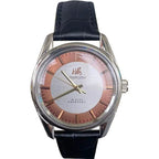 Shanghai Men's Manual Wind Mechanical Watch All Steel Genuine Leather Strap NOS