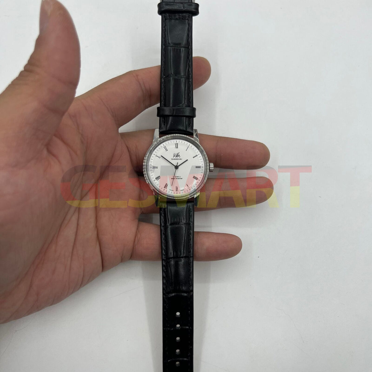 Shanghai Factory 36mm 8120 manual mechanical watch with shock resistance and 17 jewels, classic design.