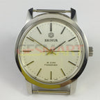 China Baihua 37mm manual mechanical watch with 19 jewels, silver finish, and shock-resistant design.