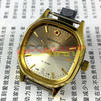 Shanghai Manual Mechanical Watch with golden nails, light brown dial, and elegant octagonal case design.