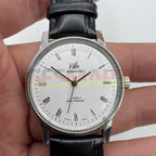 Shanghai Factory 36mm 8120 manual mechanical watch with 17 jewels and shock resistance, classic style.