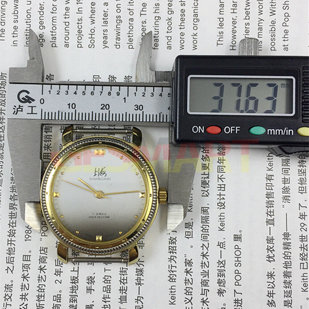 Shanghai Factory manual mechanical watch with gold nail markers and gradient grey dial, perfect for refined style and precision timekeeping.