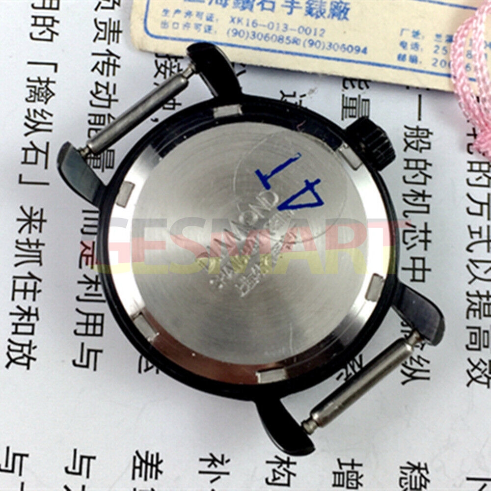 Shanghai Diamond 30mm manual mechanical lady watch with black dial, 17 jewels for precise timekeeping.