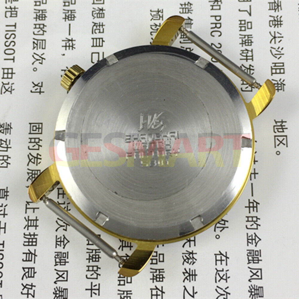 38mm Shanghai Factory manual mechanical watch with golden shock-resistant case and classic design, perfect for elegant everyday wear.