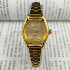 HAIDA Manual Mechanical Lady Watch with 17 jewels, champagne dial, square case, and golden nail accents for elegant style.