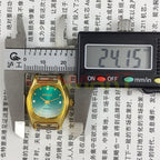 HAIDA 24mm golden manual mechanical lady watch with gradient green dial and 17 jewels craftsmanship.