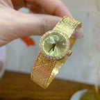 BABILA Ladies Small Gold Crystal-Set Dial Watch Japan Vintage Light Luxury
