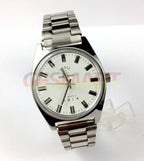 38mm SHANGHAI DIAMOND manual watch with white dial, silver case, 17 jewels movement, elegant design.