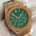No Logo Rose Gold Men's 41mm Octagonal Quartz Chronograph Steel VK63 Movement