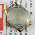 HONGLIAN 25mm manual mechanical lady watch with golden nail markers and round gold case, 19 jewels, elegant design.